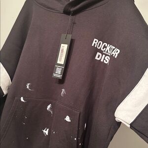 Brand New with tag Black Rockstar Dist with White Accents Complete Sweatsuits